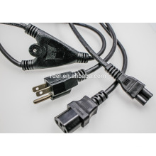 Cabo 16 AWG IEC320 C14 do divisor do cabo de extensão do poder de 6ft a IEC320 C13 x 2